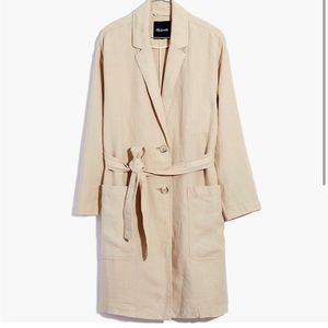 NWOT Madewell linen trench in Oatmeal